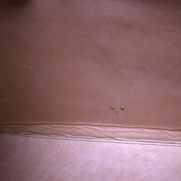 Vintage Mexican Tan Tooled Leather Handbag Purse Mayan Art Bull Retro Top Handle - Picture 14 of 16